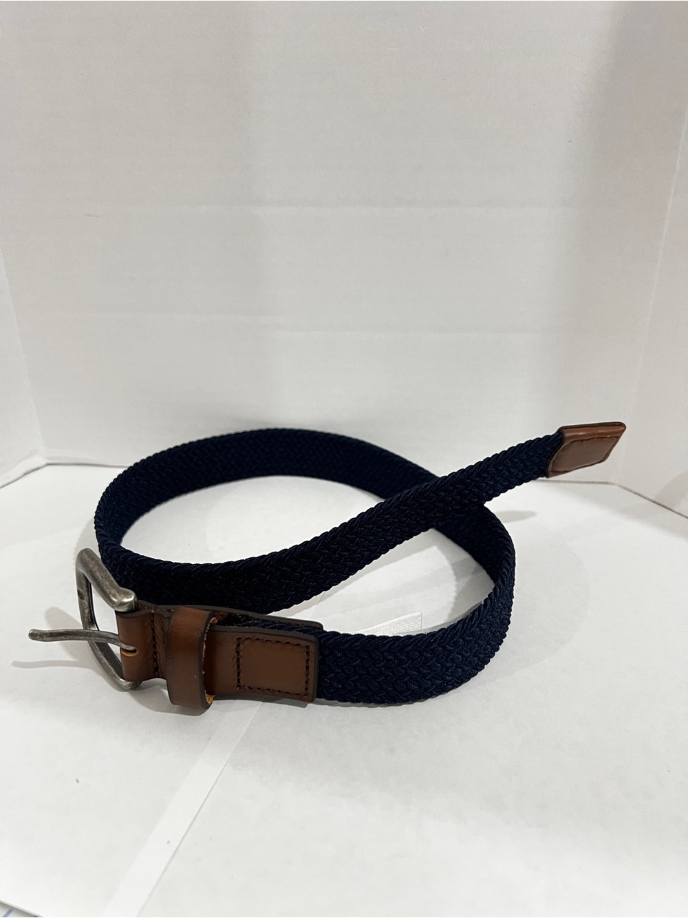 Janie and Jack Boys Braided Navy Blue Belt Size 2-3 Toddler With Buckle